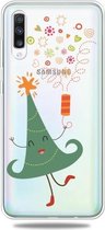 Voor Galaxy A50 Trendy schattig kerstpatroon doorzichtig TPU beschermhoes (vrolijke kerstboom)