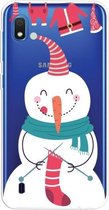 Voor Galaxy A10 Trendy Cute Christmas Patterned Clear TPU beschermhoes (Sock Snowman)