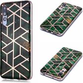 Voor Huawei P20 Pro Plating Marble Pattern Soft TPU beschermhoes (groen)