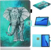 Voor Huawei MediaPad M5 lite Gekleurde Tekening Horizontale Flip Leren Case met Houder & Kaartsleuf & Slaap / Wekfunctie (Olifant)