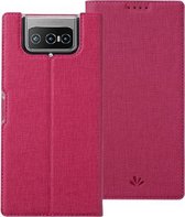 Voor Asus Zenfone 7 ZS670KS ViLi DMX-serie Schokbestendig TPU + PU-leer Magnetische attractie Horizontale flip-hoes met kaartsleuf en houder (rose rood)