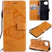 Voor Motorola Moto G 5G Plus 3D Vlinders Embossing Patroon Horizontale Flip Leren Case met Houder & Kaartsleuf & Portemonnee (Geel)