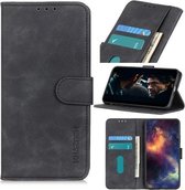 Voor Motorola Moto G Stylus 2021 KHAZNEH Retro Textuur PU + TPU Horizontale Flip Leren Case met Houder & Kaartsleuven & Portemonnee (Zwart)