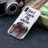 Raak My Phone Dog Pattern niet aan Zacht TPU-hoesje voor iPhone X / XS