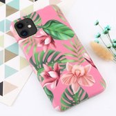 Voor iPhone 11 Flower Pattern TPU Protecitve Case (Pink Background Flower)