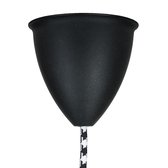 Snoerboer plafondkap 1 snoer - Ø9,8 cm - kunststof - zwart - cone