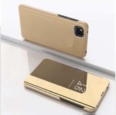 Voor OPPO Realme C11 vergulde spiegel horizontale flip lederen tas met houder (goud)