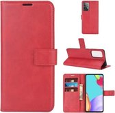 Voor Samsung Galaxy A52 5G Retro Kalfspatroon Gesp Horizontale Flip Leren Case met Houder & Kaartsleuven & Portemonnee (Rood)