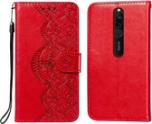 Voor Xiaomi Redmi 8 Flower Vine Embossing Pattern Horizontale Flip Leather Case met Card Slot & Holder & Wallet & Lanyard (Red)