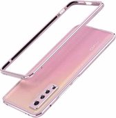 Voor Vivo X50 & X50 Pro Aluminium schokbestendig beschermend bumperframe (roze zilver)