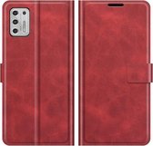 Voor Motorola G Stylus 2021 Retro Kalfspatroon Gesp Horizontale Flip Leren Case met Houder & Kaartsleuven & Portemonnee (Rood)