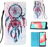 Voor Samsung Galaxy A32 5G 3D Schilderen Horizontale Flip Lederen Case met Houder & Kaartsleuf & Portemonnee & Lanyard (Kleur Windgong)