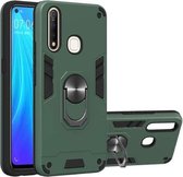 Voor vivo Z5x / Z1 Pro 2 in 1 Armor Series PC + TPU beschermhoes met ringhouder (donkergroen)