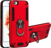 Voor iPhone 6 / 6s 2 in 1 Armor Series PC + TPU beschermhoes met ringhouder (rood)
