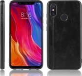 Voor Xiaomi Mi 8 SE schokbestendig naaien koe patroon huid PC + PU + TPU hoesje (zwart)