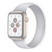 Voor Apple Watch Series 5 & 4 44 mm / 3 & 2 & 1 42 mm effen kleur elastische siliconen vervangende polsband horlogeband, maat: S 130 mm (wit)
