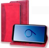 Voor Samsung Galaxy S9 Business Stitching Horizontale flip lederen tas met dubbele vouw & beugel & kaartsleuven & fotolijst & portemonnee (rood)