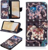 3D Gekleurde Tekening Patroon Horizontale Flip Leren Case voor Galaxy S8 Plus, met Houder & Kaartsleuven & Portemonnee (Twee Olifanten)