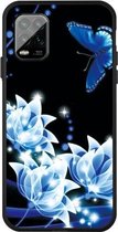Voor Xiaomi MI 10 Lite Pattern Printing Embossment TPU Mobile Case (Orchid Butterfly)