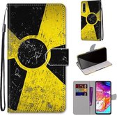 Voor Samsung Galaxy A70 Gekleurde tekening Cross Texture Horizontale Flip PU lederen tas met houder & kaartsleuven & portemonnee & lanyard (gele en zwarte borden)