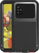 Voor Samsung Galaxy A51 5G LOVE MEI metalen schokbestendige waterdichte stofdichte beschermhoes met glas (zwart)