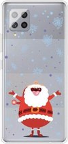 Voor Samsung Galaxy A42 5G Trendy Leuke Kerst Patroon Case Clear TPU Cover Telefoon Gevallen (Kerstman met Open Handen)