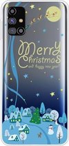 Voor Samsung Galaxy M31s Trendy Cute Christmas Patterned Case Clear TPU Cover Phone Cases (Ice and Snow World)