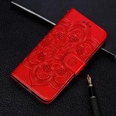 Voor Xiaomi Redmi 8 Mandala Embossing Patroon Horizontale Flip Leren Case met Houder & Kaartsleuven & Portemonnee & Fotolijst & Lanyard (Rood)