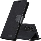 Voor Samsung Galaxy S21 Ultra 5G GOOSPERY CANVAS DAGBOEK Canvas Textuur Horizontale Flip PU Lederen Case met Houder & Kaartsleuven & Portemonnee (Zwart)