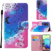 Voor Samsung Galaxy A71 5G Cross Texture Painting Pattern Horizontale Flip Leather Case met Houder & Kaartsleuven & Portemonnee & Lanyard (Love Universe)