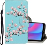 Voor Xiaomi Redmi 8A 3D Gekleurde Tekening Horizontale Flip PU Lederen Case met Houder & Kaartsleuven & Portemonnee (Magnolia)
