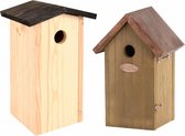Nestkastjes/vogelshuisjes set van 2x stuks voor tuinvogels - 28 cm en 26 cm