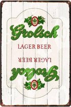 Retro Muur Decoratie uit Metaal Grolsch 20x30cm DU-9142