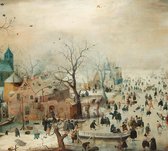 Winterlandschap met schaatsers, Hendrick Avercamp - Fotobehang (in banen) - 450 x 260 cm