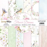 ScrapBoys Flower dreams paperpad 12 vl+cut out elements-DZ FLDR-10 190gr 20,3x20,3cm
