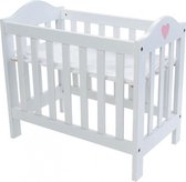 Angel Toys Poppenbedje - Hout - Wit/Roze