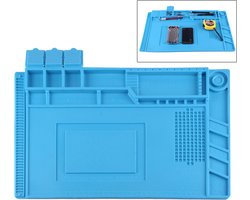 Let op type!! Maintenance Platform Anti-static Anti-slip High Temperature Heat-resistant Repair Insulation Pad Silicone Mats  Size: 45cm x 30cm (Blue)