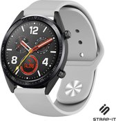 Siliconen Smartwatch bandje - Geschikt voor  Huawei Watch GT sport band - grijs - 46mm - Strap-it Horlogeband / Polsband / Armband