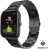 Stalen Smartwatch bandje - Geschikt voor  Xiaomi Amazfit GTS stalen band - zwart - Strap-it Horlogeband / Polsband / Armband
