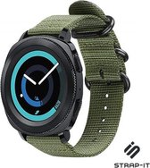 Nylon Smartwatch bandje - Geschikt voor  Samsung Gear Sport nylon gesp band - groen - Strap-it Horlogeband / Polsband / Armband
