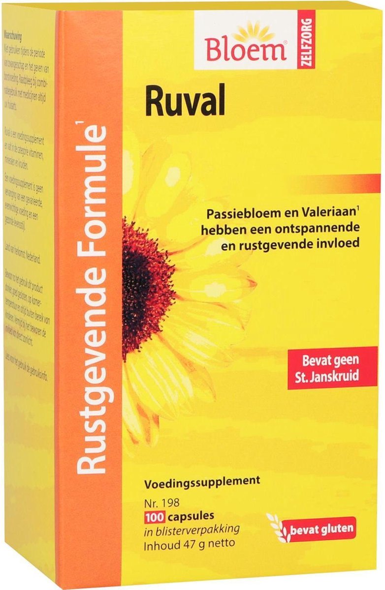 Bloem Ruval (zonder St. Janskruid) - 100 capsules - Voedingssupplement