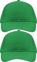 4x stuks 6-panel baseball groene caps