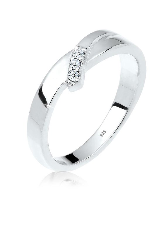 geduldig Decoratief Clam Elli PREMIUM Dames Ring Verlobung Trio Diamant (0.04 ct.) 925 Silber |  bol.com