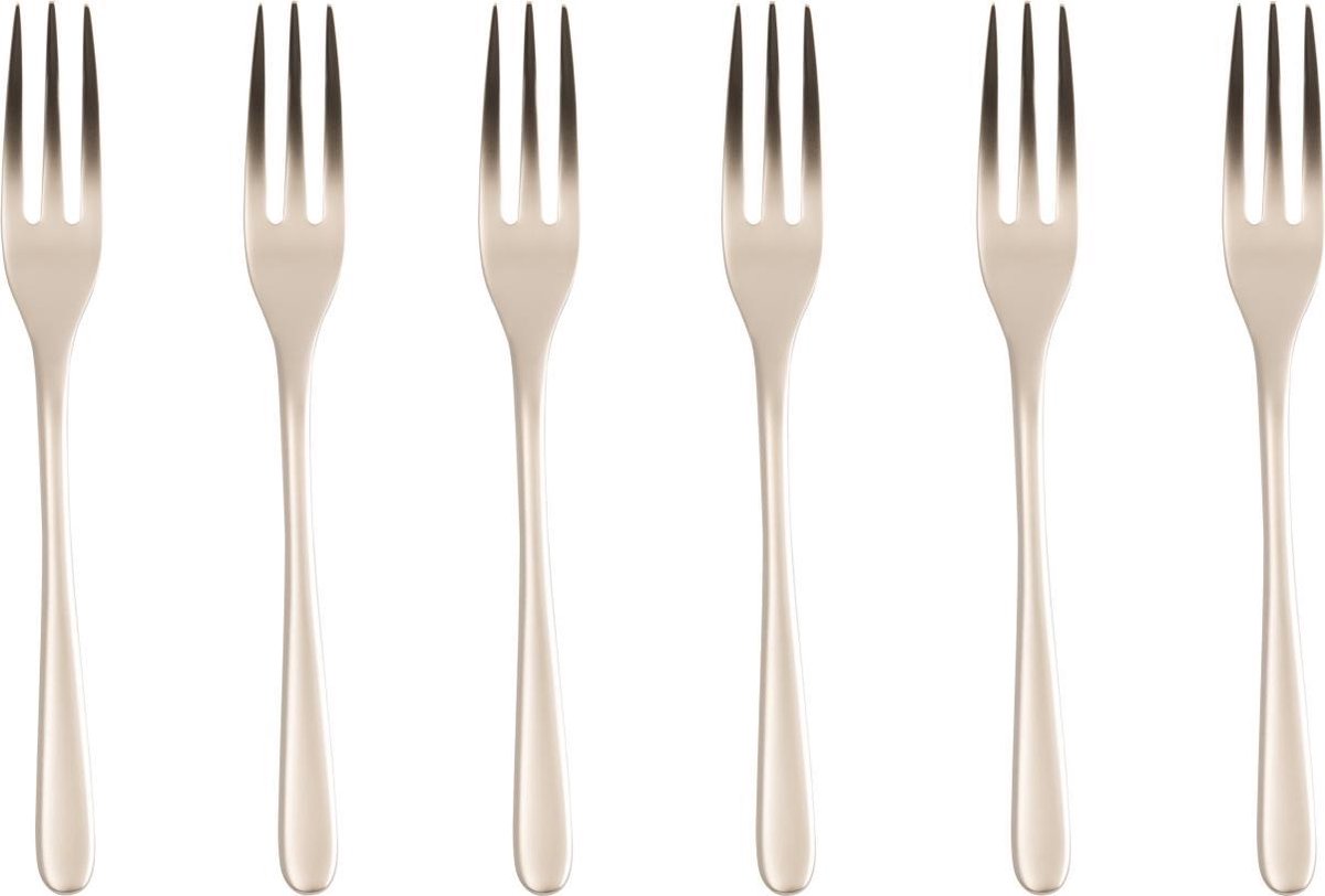 Goedkoopste Sambonet Gebaksvorkjes Taste Antique Champagne 6 Stuks