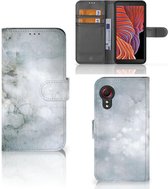 Housse en Cuir Etui de Protection pour Samsung Galaxy Xcover 5 Portefeuille Peinture Gris