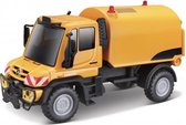 Maisto MERCEDES-BENZ UNIMOG U423 - ROAD SWEEPER oranje/zwart modelauto schaalmodel 4,5"