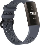 By Qubix - Fitbit Charge 3 & 4 sport bandje (large) - Grijs/blauw - Fitbit charge bandjes