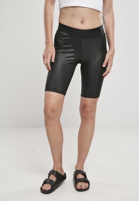 Urban Classics - Imitation Leather Korte cycle broek - S - Zwart