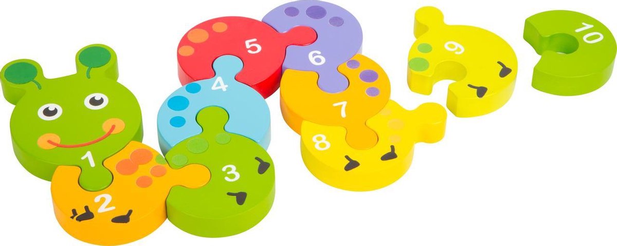 Houten puzzel nummers leren &quot;Rups&quot; Kinderpuzzel 3 jaar