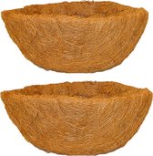 2x stuks voorgevormde inlegvellen kokos voor hanging basket 40 cm - kokosinleggers / plantenbak van kokos